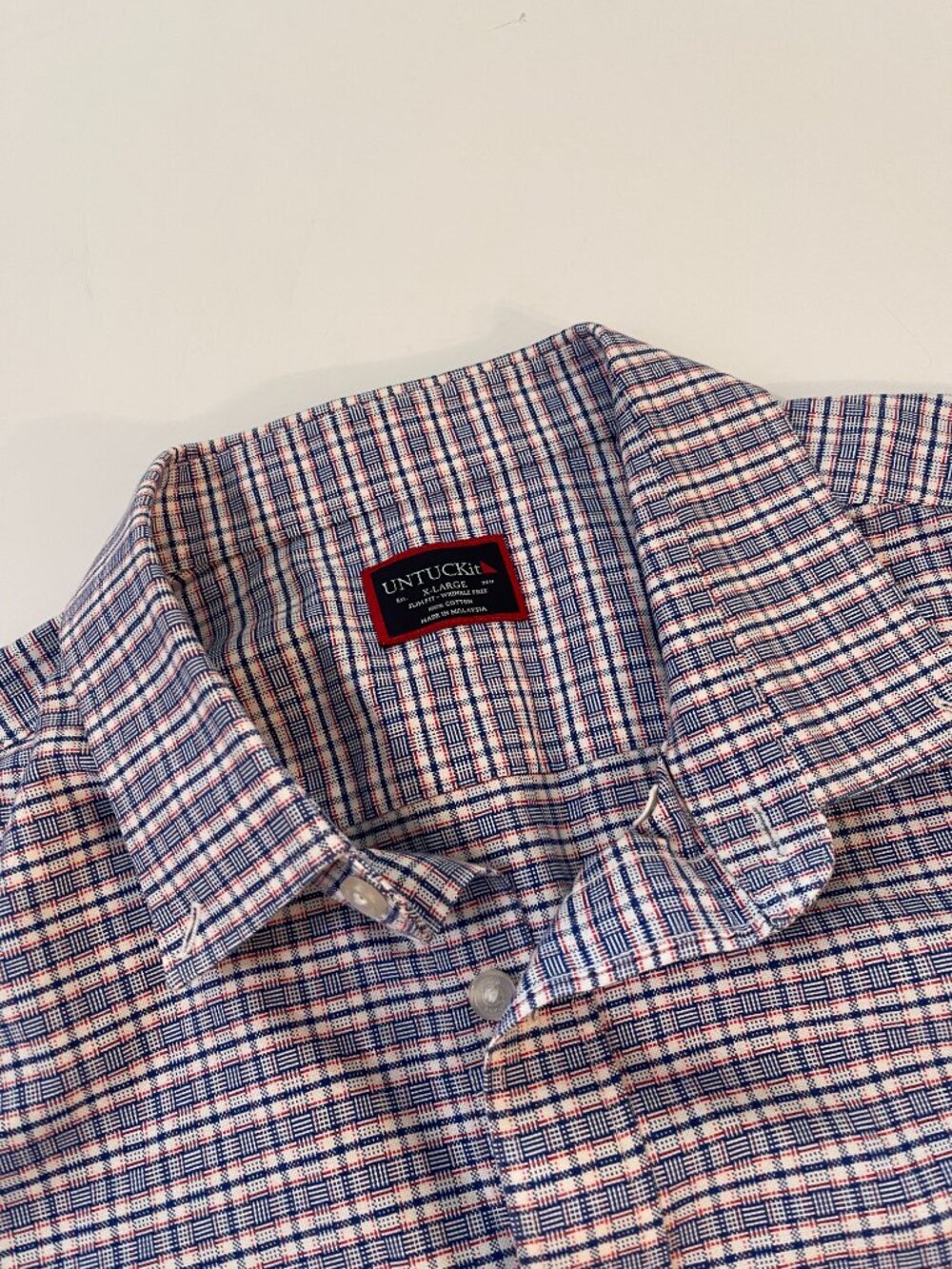 UNTUCKit Men’s XL Plaid Short Sleeve Button Up Shirt - Picture 4 of 6